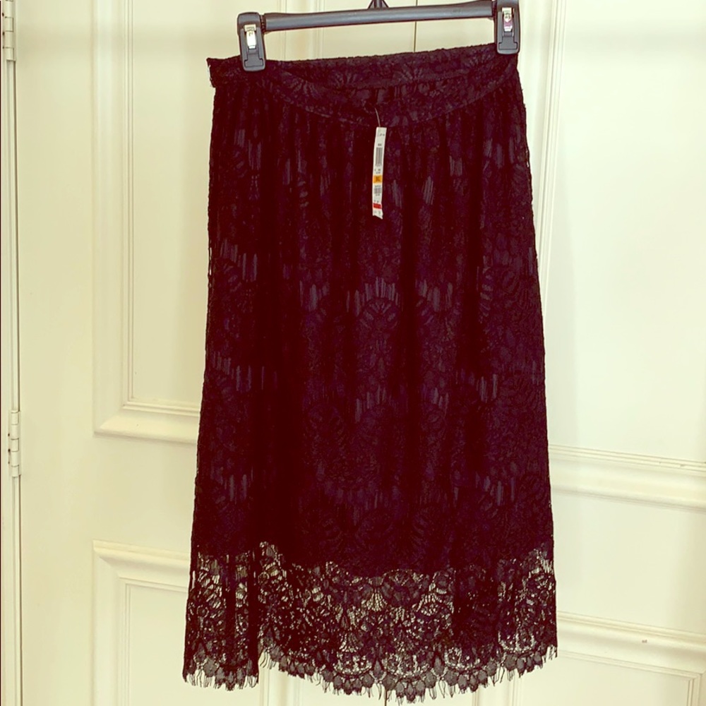 Maison Jules Black Lace Skirt